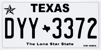 TX license plate DYY3372