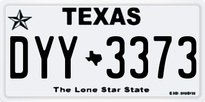 TX license plate DYY3373