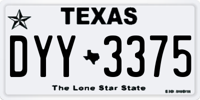 TX license plate DYY3375