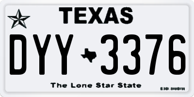 TX license plate DYY3376