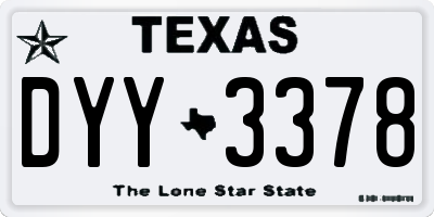 TX license plate DYY3378