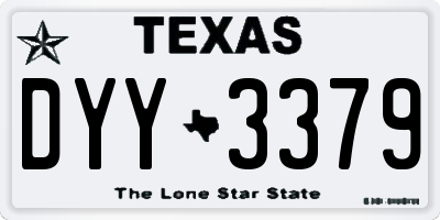 TX license plate DYY3379
