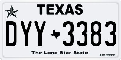 TX license plate DYY3383