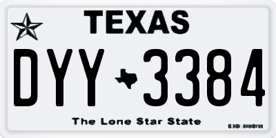 TX license plate DYY3384