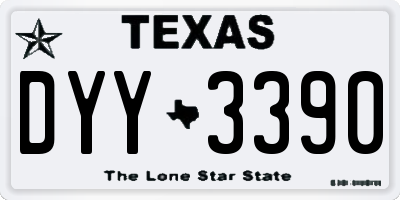 TX license plate DYY3390