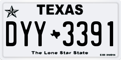 TX license plate DYY3391