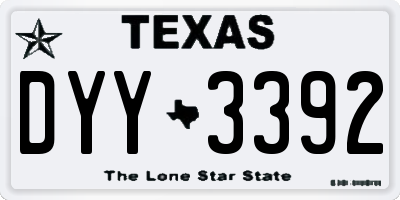 TX license plate DYY3392