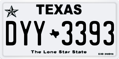 TX license plate DYY3393