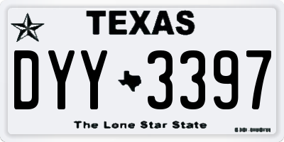 TX license plate DYY3397