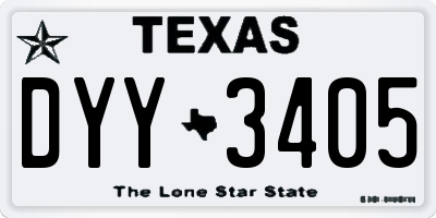 TX license plate DYY3405