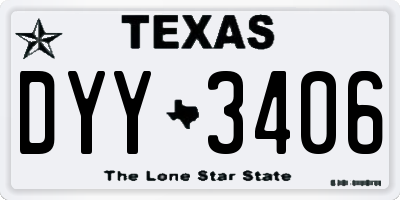 TX license plate DYY3406