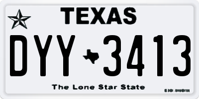 TX license plate DYY3413