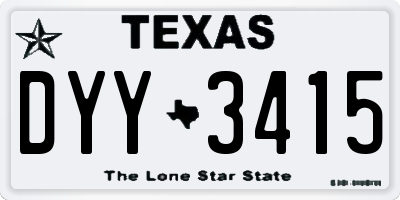 TX license plate DYY3415