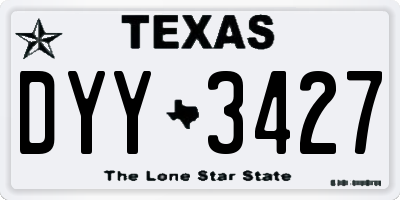 TX license plate DYY3427