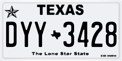 TX license plate DYY3428