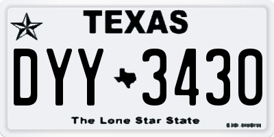 TX license plate DYY3430