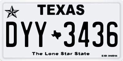 TX license plate DYY3436