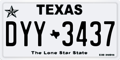 TX license plate DYY3437