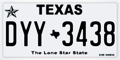 TX license plate DYY3438