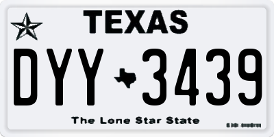 TX license plate DYY3439