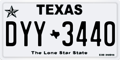 TX license plate DYY3440
