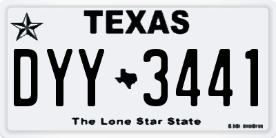 TX license plate DYY3441