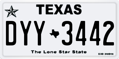TX license plate DYY3442