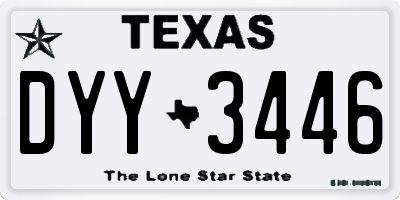 TX license plate DYY3446