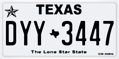 TX license plate DYY3447