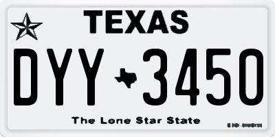 TX license plate DYY3450