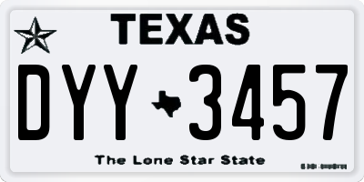 TX license plate DYY3457
