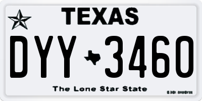 TX license plate DYY3460
