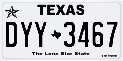 TX license plate DYY3467