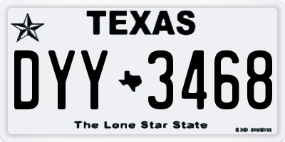 TX license plate DYY3468