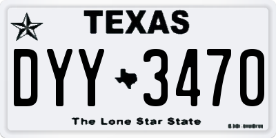 TX license plate DYY3470