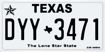 TX license plate DYY3471