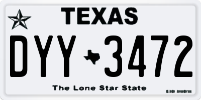 TX license plate DYY3472