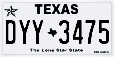 TX license plate DYY3475