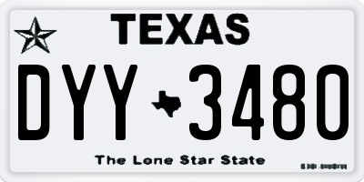 TX license plate DYY3480