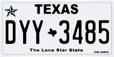 TX license plate DYY3485