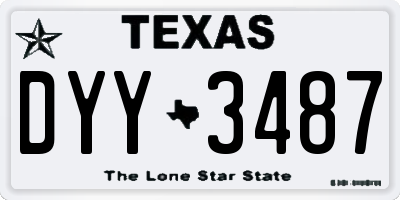 TX license plate DYY3487