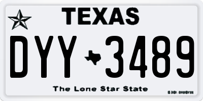 TX license plate DYY3489