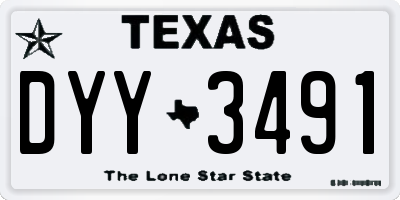 TX license plate DYY3491