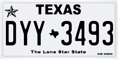 TX license plate DYY3493