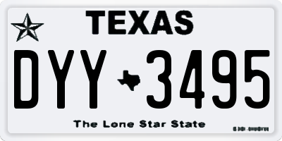 TX license plate DYY3495