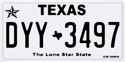 TX license plate DYY3497