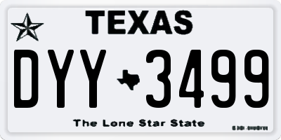 TX license plate DYY3499