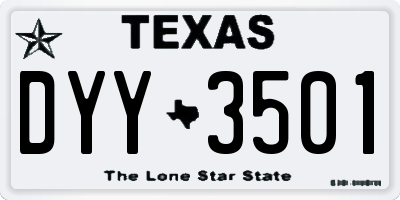 TX license plate DYY3501