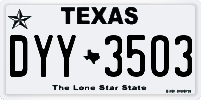 TX license plate DYY3503