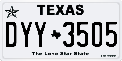 TX license plate DYY3505